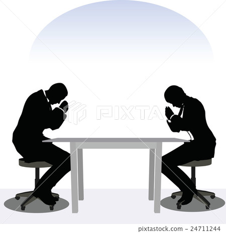 business man and woman silhouette in meeting pose business man and woman silhouette in meeting pose 24711244