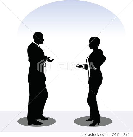man and woman silhouette in meeting pose man and woman silhouette in meeting pose 24711255
