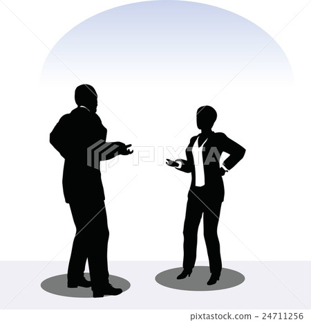 man and woman silhouette in meeting pose man and woman silhouette in meeting pose 24711256