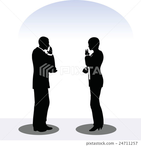 man and woman silhouette in meeting pose man and woman silhouette in meeting pose 24711257