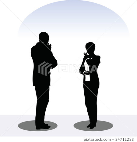 man and woman silhouette in meeting pose man and woman silhouette in meeting pose 24711258