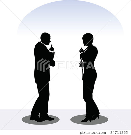 business man and woman silhouette in standing pose business man and woman silhouette in standing pose 24711265