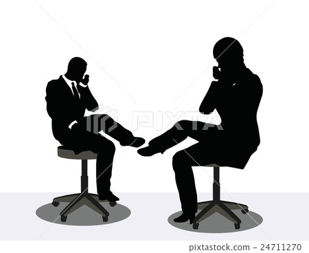 business man and woman silhouette on phone business man and woman silhouette on phone 24711270