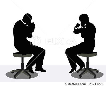 business man and woman silhouette on phone business man and woman silhouette on phone 24711276