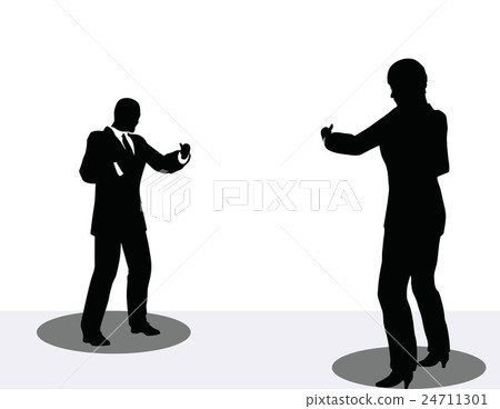 business man and woman silhouette on phone business man and woman silhouette on phone 24711301