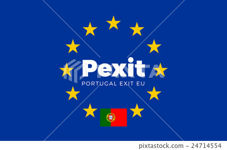 Flag of Portugal on European Union. Pexit - Flag of Portugal on European Union. Pexit - 24714554