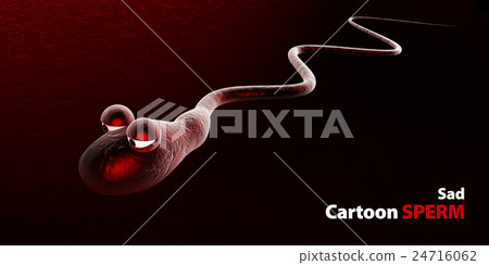 Cartoon illustration of human sperms and egg 24716062