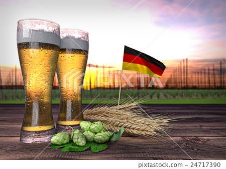beer consumption in Germany. 3D render 24717390