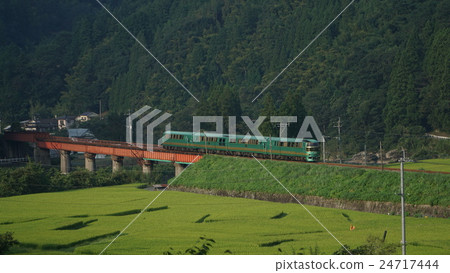 Yufuin no Mori running in JR Kyushu's Kyushu Main Line Yufuin no Mori running in JR Kyushu's Kyushu Main Line 24717444