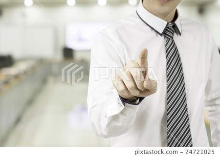 businessman finger pointing on blank screen businessman finger pointing on blank screen 24721025