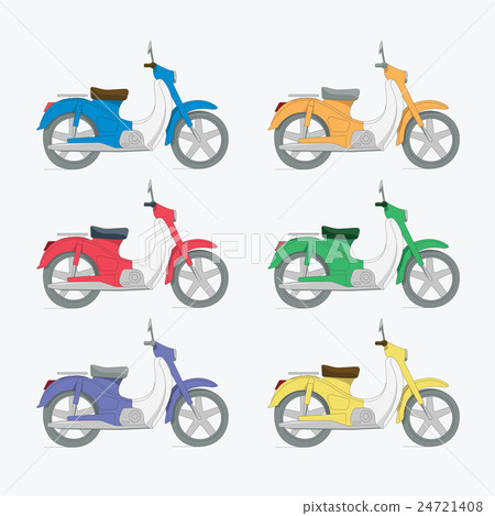 Set of colorful motorcycles Set of colorful motorcycles 24721408