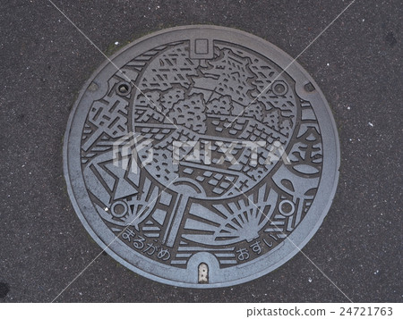 manhole cover in Marugame, Kagawa, Japan. 24721763