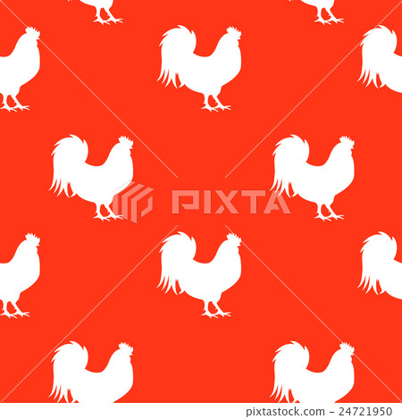 Vector Illustration of Red Fire Rooster, Symbol 24721950