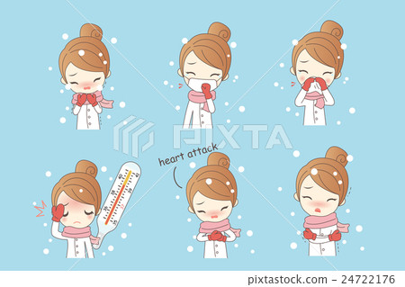 cartoon woman has sick cartoon woman has sick 24722176