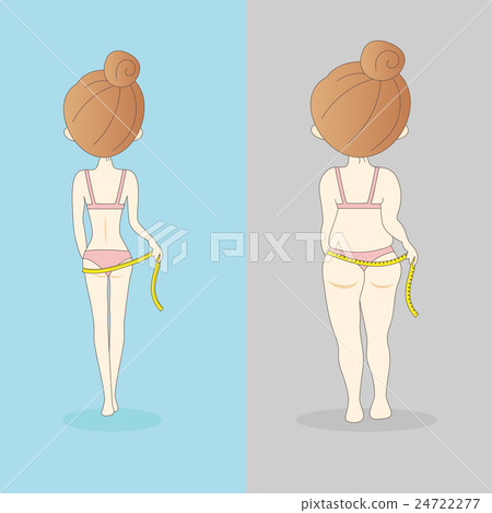 woman take waist slimming ruler 24722277