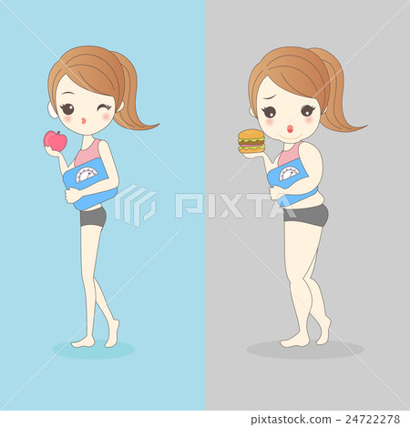 slim woman and fat woman 24722278