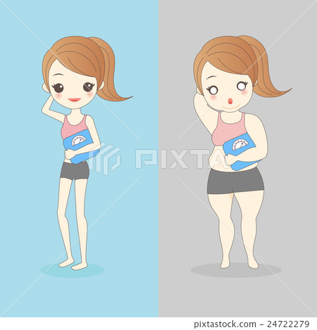 slim woman and  fat woman 24722279
