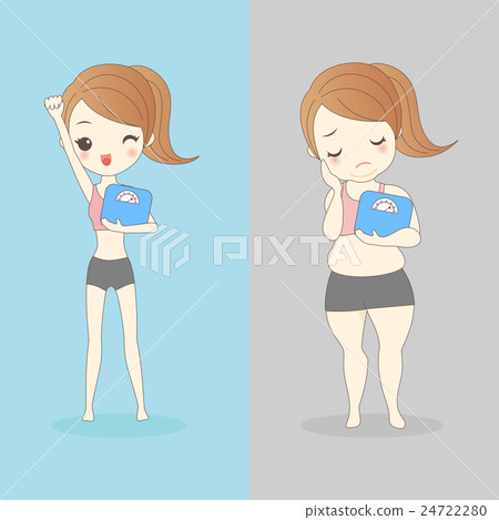 slim woman and fat woman 24722280