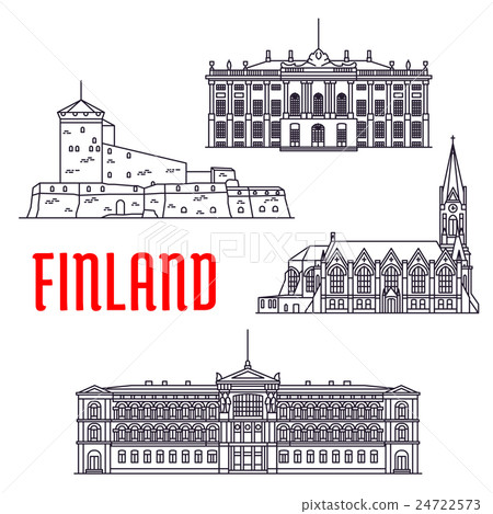 Travel landmarks of Finland and Denmark icon Travel landmarks of Finland and Denmark icon 24722573