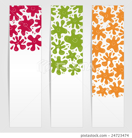 Banners with smiling ink blots Banners with smiling ink blots 24723474