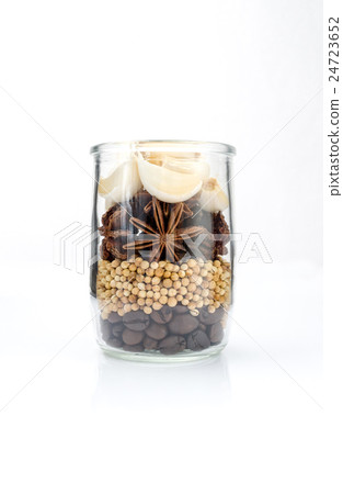 Garlic,star anise,coriander seed and coffee grains 24723652