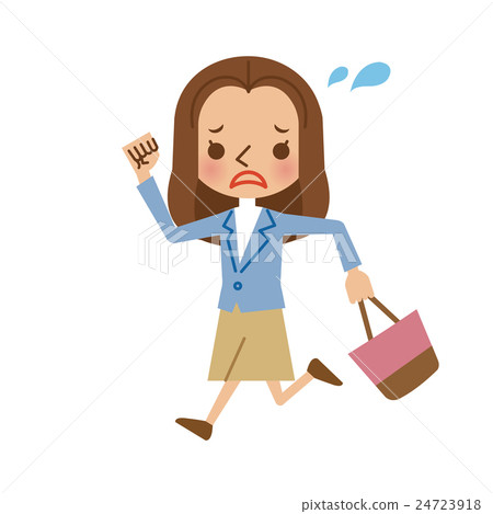 A young woman running in a panic 24723918