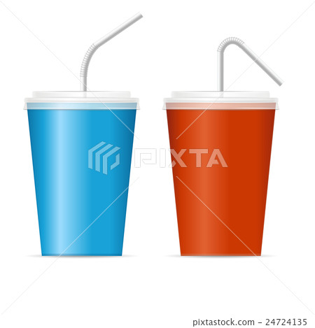 Paper Cup Template for Soda Set. Vector Paper Cup Template for Soda Set. Vector 24724135