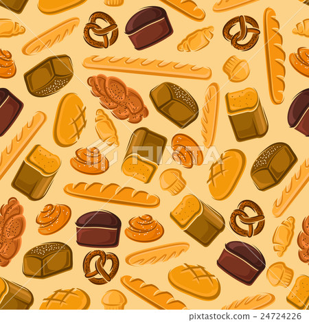Fresh bread seamless pattern for bakery design Fresh bread seamless pattern for bakery design 24724226
