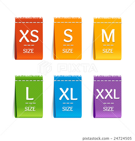 Color Size Clothing Labels Set. Vector 24724505