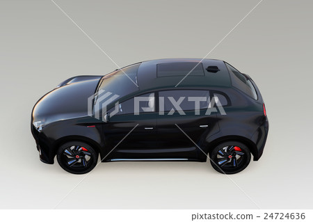 A horizontal image of a black electric car. With clipping pass. A horizontal image of a black electric car. With clipping pass. 24724636