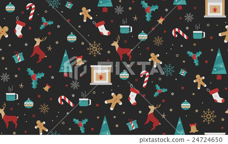 Christmas flat style seamless pattern 24724650