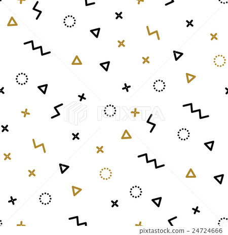 Seamless pattern with gold geometric elements - Stock Illustration ...