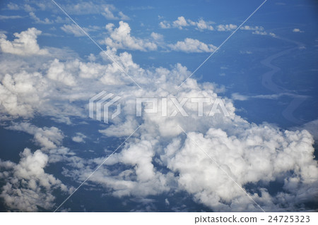 View of the sky and cloud from the airplane window 24725323