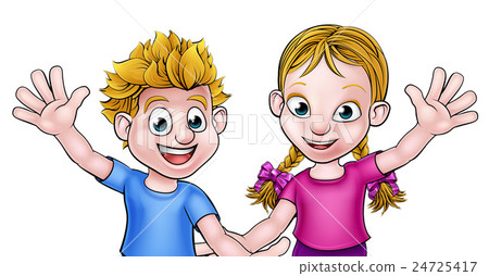 Cartoon Boy and Girl - Stock Illustration [24725417] - PIXTA