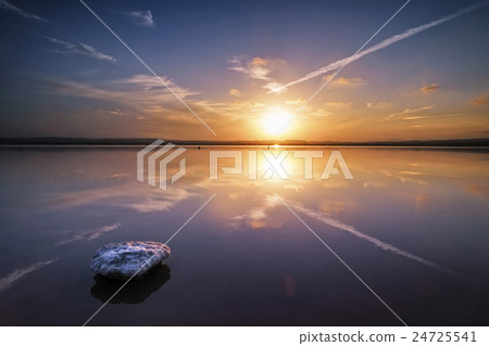 Golden sunset and reflections over de salt marsh 24725541