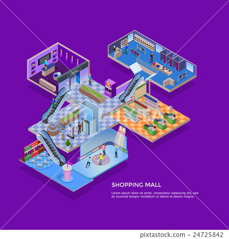 Shopping Mall Isometric Concept 24725842