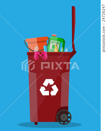 trash recycle bin container full of plastic things trash recycle bin container full of plastic things 24726247