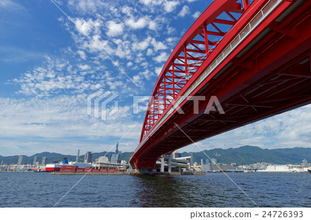 Kobe Bridge and the city area seen from Port Island 24726393