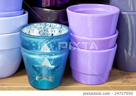 flowerpots in a shelf in a market flowerpots in a shelf in a market 24727050