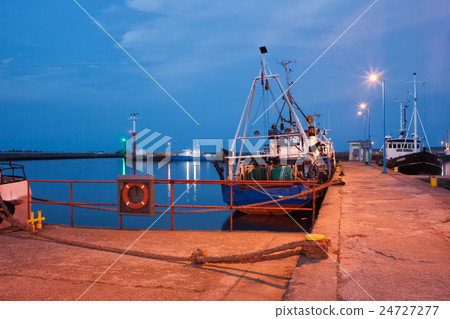 Fishing Boats in Wladyslawowo Port at Dusk Fishing Boats in Wladyslawowo Port at Dusk 24727277