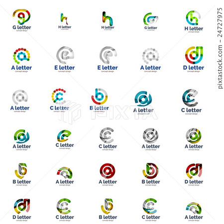 Vector set of abstract letter business logo icons Vector set of abstract letter business logo icons 24727975