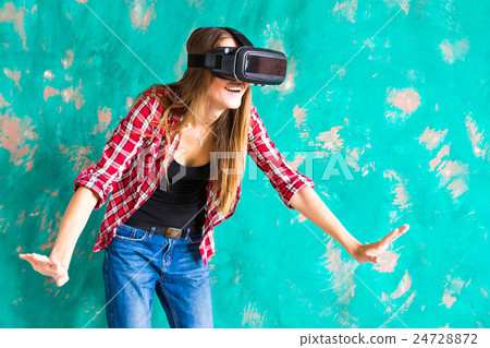 technology, entertainment and people concept - technology, entertainment and people concept - 24728872