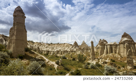 Rock formations in Love Valley of Cappadocia  24733260