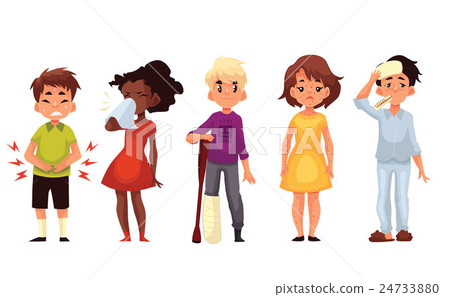 Sick children - cold chieckenpox broken leg 24733880