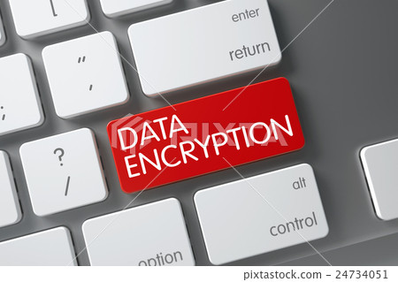 Red Data Encryption Button on Keyboard. 3D-插圖素材 [24734051] - PIXTA圖庫