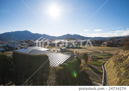 cityscape of Shimoyoshida from viewpoint, village cityscape of Shimoyoshida from viewpoint, village 24734274