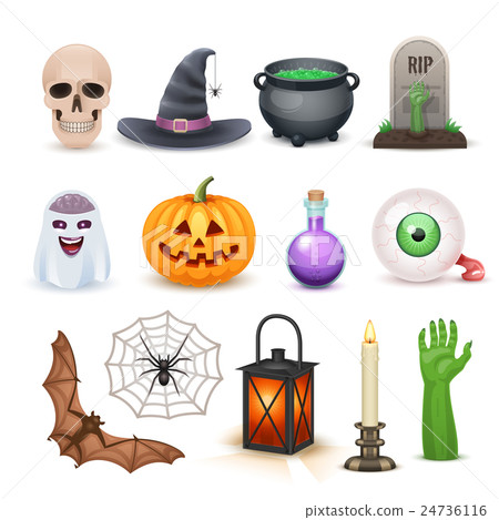 Happy Halloween elements isolated on white Happy Halloween elements isolated on white 24736116