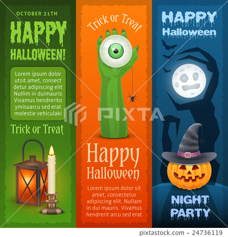 Happy Halloween three vertical banners 24736119