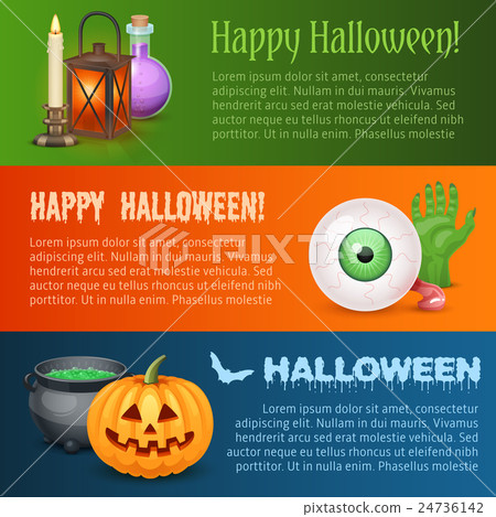 Happy Halloween three horizontal banners Happy Halloween three horizontal banners 24736142