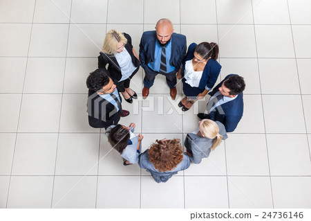 Business People Group Standing In Circle Top Angle Business People Group Standing In Circle Top Angle 24736146
